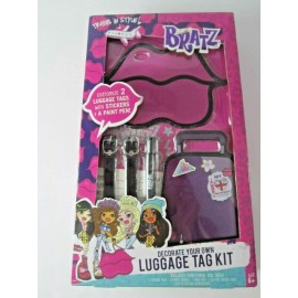 Horizon Group USA Bratz Decorate Your Luggage Travel Tag Kit Purple Pink Stickers Paint Pen