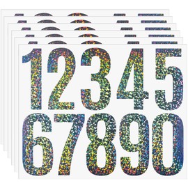 3 inch Reflective Mailbox Numbers for Outside, 6 Sheets 0-9 Number Stickers for Easy Backing Peeling, Pre-Cut for Effortless Align, Strong Self Adhesive Vinyl House Numbers for Mailbox(Reflective)