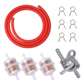 3/16" Inch ID Fuel Line & 1/4 fuel shut off valve with 3/16 fuel filter & Clamps for Honda Baja Nini ATV Dirt Super Pocket Mini Bike Go Kart Motorcycle Tao Tao 50 70cc 110cc 125cc and Generators