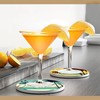 Drink Coasters with Holder,6 Pcs Palm Trees Beach Sunset Absorbent