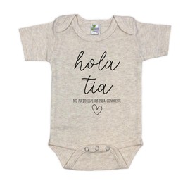 Hola Tia Spanish Surprise Pregnancy Announcement for Aunt - New Baby Announcement Gift for Sister (Natural)