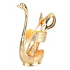 Coffee Spoon Holder Elegant Swan Shaped Alloy Mirror Polish Rich