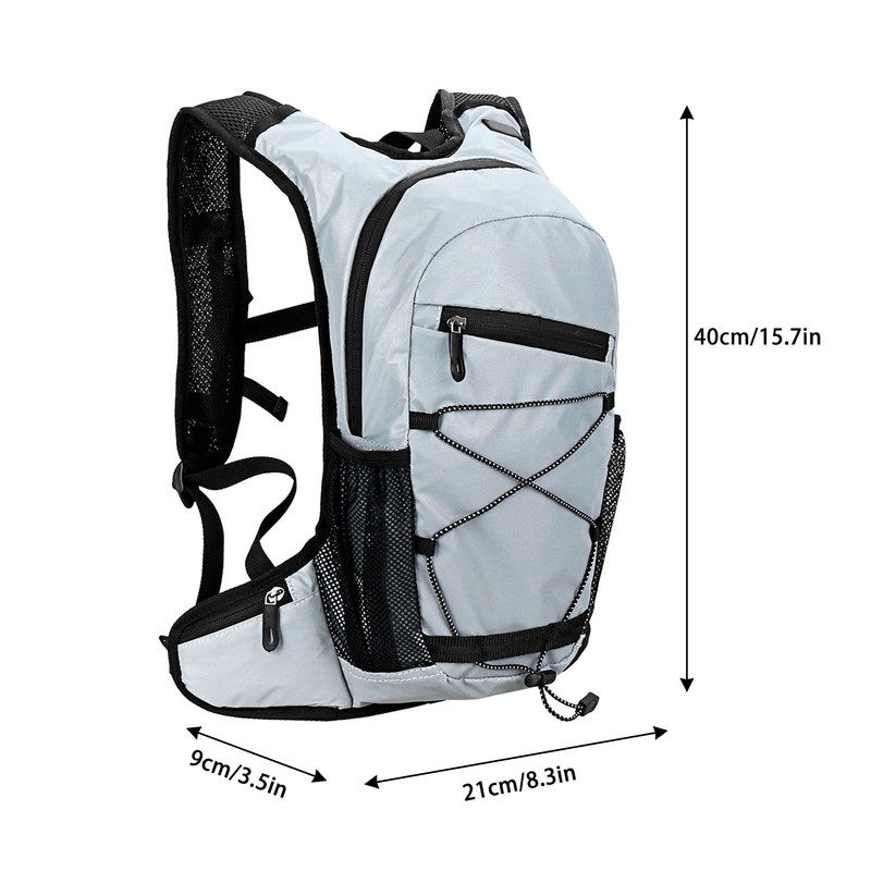 8L High Visibility Reflective Cycle Hydration Backpack Outdoor Sports Running