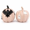 Halloween Decorations Pumpkin Figurines Set of 2, Cute Resin Shelf