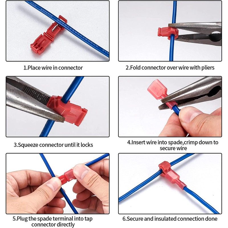 QOOSIKICC 120 Pcs T-Tap Wire Connectors, Quick Splice Electrical Wire