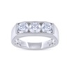 Wishrocks 3 Stone Style Men's Ring Lab Created Moissanite Wedding