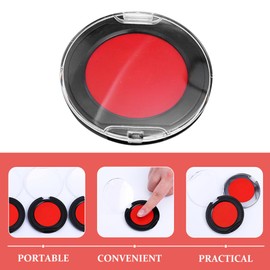 Operitacx Red Ink Pad, Mini 2.4inch Red Ink Pads for Stamping, Washable Ink Pad Pads for Finger Stamp