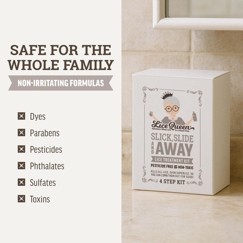 Lice Queen 4-Step Lice Treatment Kit - Slick Slide &