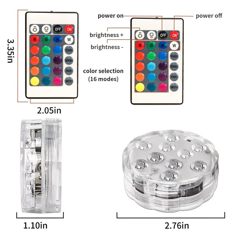 Underwater LED Light with Remote Control, Underwater Light, LED Underwater