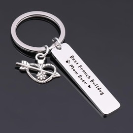 V.nisy French Bulldog Mom Jewelry Dog Jewelry French Bulldog Lover Gift Dog Person Jewelry Veterinarian Gift French Bulldog Keychain Dog Owner Gift French Bulldog Mom Gift