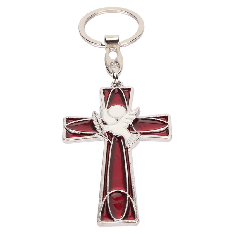 Cross Keychain Peace Bird Vibrant Colors Strong Alloy Skin Friendly