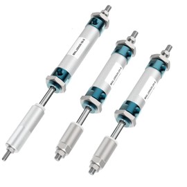 MUOBSBJRX MALJ16 MALJ20 MALJ25 MALJ32 Mini Pneumatic Cylinder Adjustable-25-50-75-100-125-150 -500mm Stroke Double Acting (Color : Stroke 0 to 50mm, Size : MALJ20 Bore 20mm)