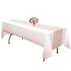 EMAAN White Rose Gold Premium Rectangular Disposable Party Tablecloth, 108