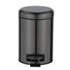 WENKO 3 Litre Anti-Fingerprint Bin, Stainless steel, Black, 17 x