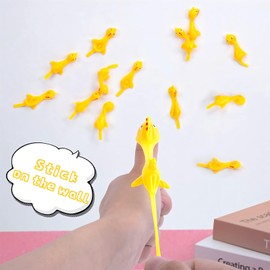 32 Pack Chicken Finger Slingshot Flying Rubber Chickens Sling Shot Toys Bulk, Silly Novelty Party Favors, Funny Easter Gifts for Kids Teens Adults, Easter Goodie Bag Stuffers
