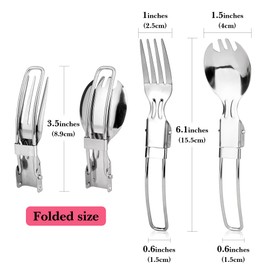 Linkidea Klappbesteck aus Edelstahl mit Aufbewahrungsbox, wiederverwendbares Gabel- und Göffel-Set, leichtes Reisegeschirr-Zubehör, passend für den Campinggebrauch (Rosa)