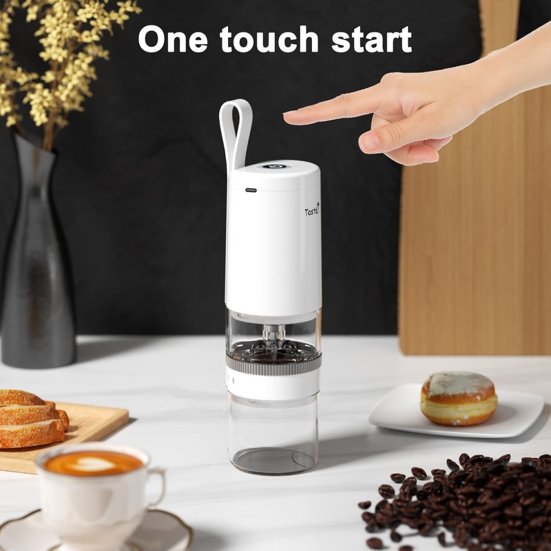 TastLi Coffee Grinder, Electric Portable Coffee bean Grinder, Adjustable Burr