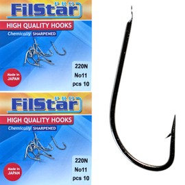 PRO FILSTAR 20 Pieces Fishing Hook Set N11 - Carp Fishing Hooks - Carp Fishing Accessories - Barbed Carp Hooks - Carp Fishing Straight Hooks - Carp Rigs - Fishing Accessories - Method Feeder -