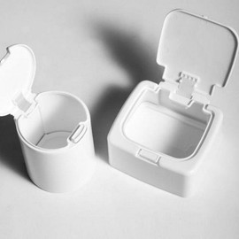 One-Touch Cotton Swab Storage Case Cotton Pad Holder Round 2ea