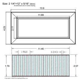 Chameleon Floor Vent Registers - match any Floor Tile, Hardwood or Laminate (2 x 12 x 5/16)