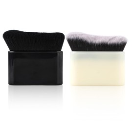 2 Piezas de Brocha para Autobronceador, Brochas de Maquillaje Corporal para Base en Polvo Aplicador de Brochas Autobronceadoras para Cara Corporal (Negro, Blanco)