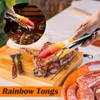 Rainbow Tongs for Cooking, Heat Resistant Stainless Steel Kitchen Tongs
