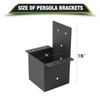 2 Pcs Pergola Brackets，4“x 4"(Actual 3.6 "x 3.6") Post Top