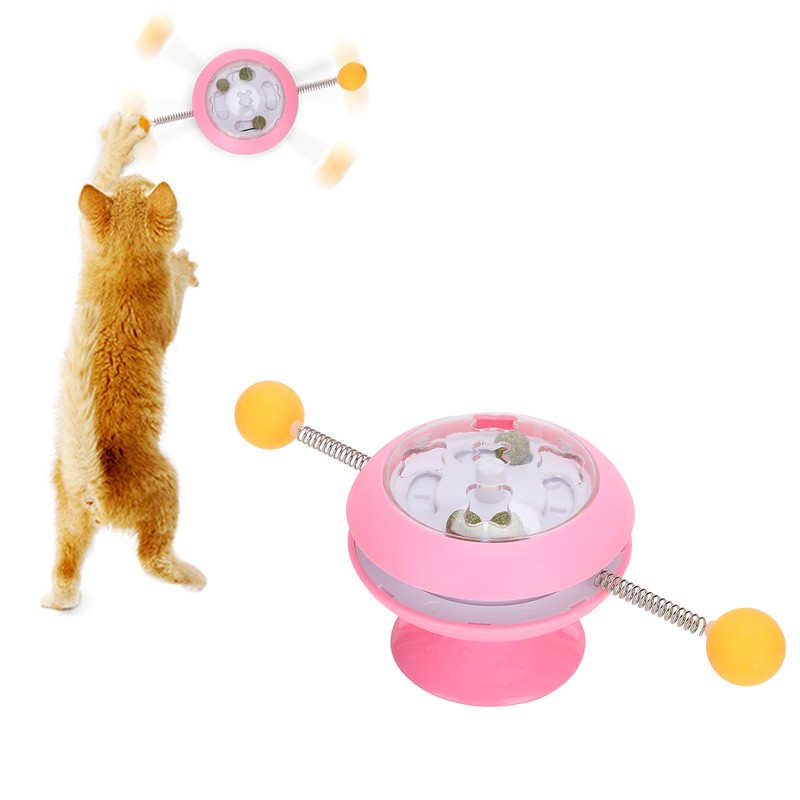 Windmill Spring Interactive Cat Catnip Toy Funny Cat Turntable Teasing