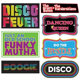 Disco Photo Prop Pack - 1970s Retro Party Decorations, Supplies and Gifts