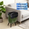 Denash Tall Trash Can with Wheels, 15L Large Capacity Narrow