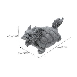 Gatuida Stone Dragon Turtle Feng Shui Decoration Antique Wealth Sculpture for Aquariums Planters Water Features Handpainted Grey Dragon Turtle Ornament for Luck and Peace