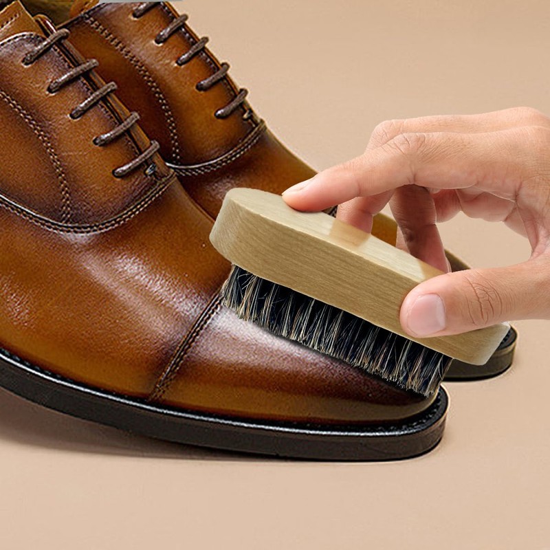 Shoe Shine Kit with PU Leather Sleek Elegant Case, Travel