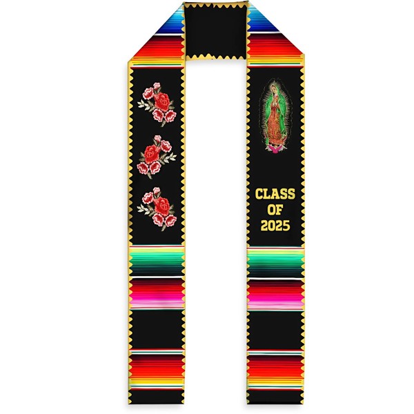 MDPrints Mexican Graduation Sash 2025, 72" Virgin of Guadalupe Graduation