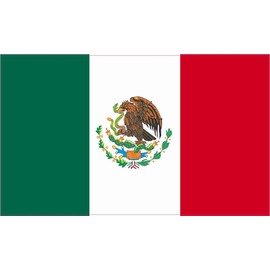 StickerTalk Mexican Flag Vinyl Sticker, 5 inches by 3 inches