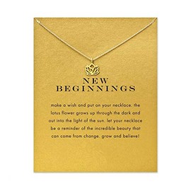 QXFQJT Friendship Necklace Lotus Flower Pendant Necklace (Lotus Flower)