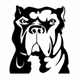 AMA SHOP prespaced sticker pit bull mod.2 color black pvc for decals window stickers wall mural car motorcycle helmet camper boat