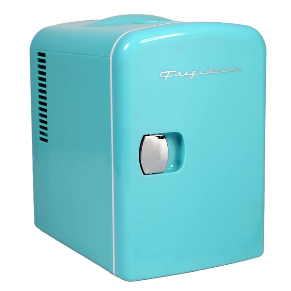 Frigidaire BLUE EFMIS149_AMZ Mini Portable Compact Personal Cooler Fridge, 4 Liter Capacity Chills Six 12 oz Cans, 100% Freon-Free & Eco Friendly, Includes Plugs for Home Outlet, standard