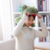 Bury Tony Dinosaur Soft Hooded Plush Cartoon Animal Stuffed Pillow,