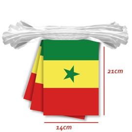 MacLand 30 PCS Senegal Flag String,32 FT Senegalese Bunting,Decoration Banner for Outdoor Indoor Patio Yard Decor