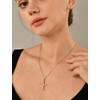 YL Women's Cross Necklace 925 Sterling Silver Crucifix Pendant Cubic