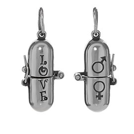 NKlaus necklace pendant 925 sterling silver pill capsule love gift capsule gender symbol heavy 6202