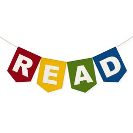 Wheatwin Classroom Reading Nook Decor, Read Sign Felt Pennant Flag Banner for Reading Corner Classroom Library