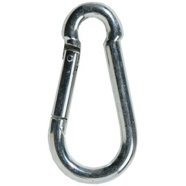 SBS Karabinerhaken 8 x 80mm | 10 Stück | Stahl verzinkt Silber | Karabiner DIN 5299 | Feuerwehrkarabiner