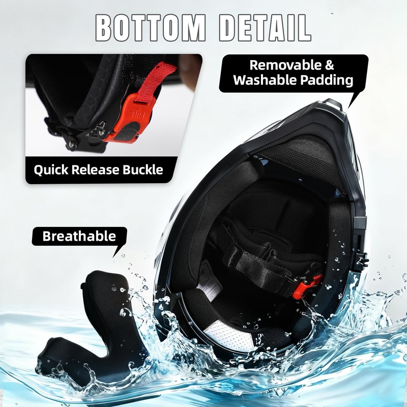 TRIANGLE Dual Sport Motorcycle Helmet Dirt Bike Helmets ATV Full