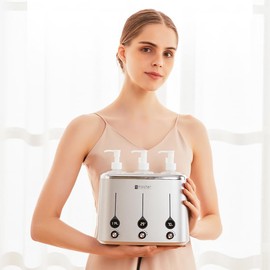 Master Massage Patent Convenient Automatic Massage Oil Warmer Heater for Salon SPA Massage Body Therapy (Upgrade Three Bottle)