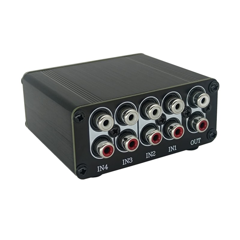 TENEALAY 4-Channel RCA Audio mixer Stereo line levels control Box