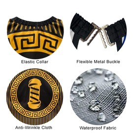 Gabri Professional Barber Cape Gown - Premium Hairdressing Cape for Hair Salon - Waterproof Hair Cutting Capes and Gowns for Barber Shops (Pole Pattern (Yellow), 160cm (L) x 140cm (W))