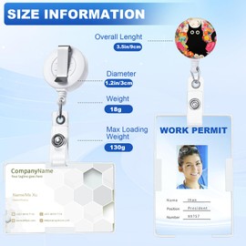 5pcs Cute Funny Cat Badge Reels Holder Retractable with ID Clip for Nurse Name Tag Card Cute Nursing Doctor Teacher Student Medical MD Work Office