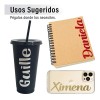 Stickers Calcas De Vinil Nombres Para Vaso 4x11cm - 30pzs