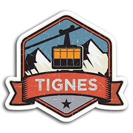 2 x 10cm Tignes France Ski Slope Vinyl Stickers - Sticker Laptop Luggage #19512 (10cm Wide)